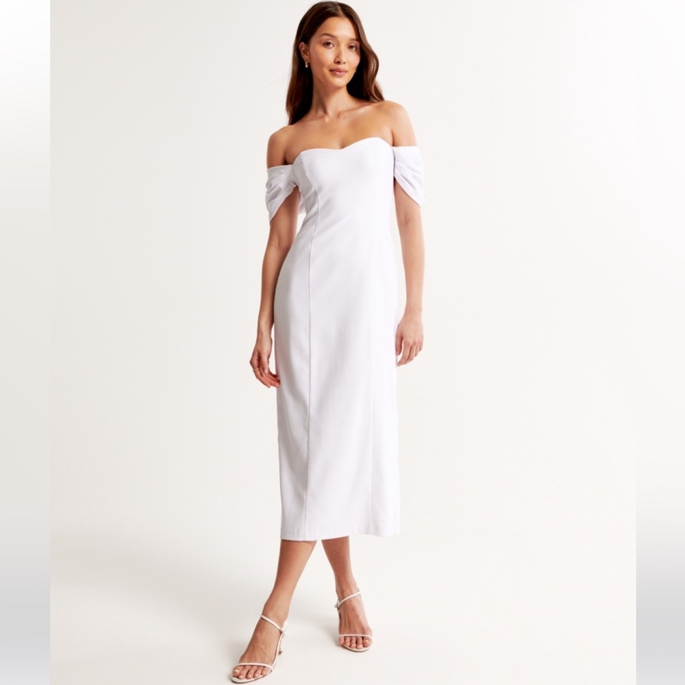 A&F Clean off the shoulder midi dress